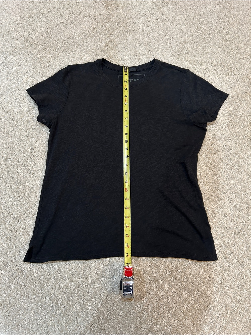 ATM Women’s Short Sleeve Slub Jersey Schoolboy Crew Neck Tee Black M - Picture 11 of 16